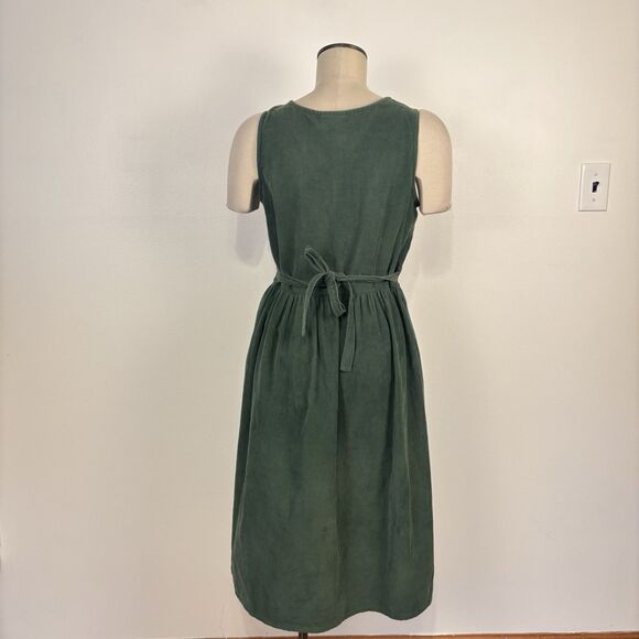 The Vermont Country Store Women’s S Corduroy Green Jumper Dress FLAWED - Picture 3 of 14